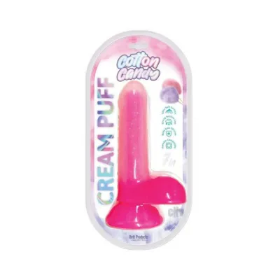 Realistic Dildos Cotton Candy Cream Puff 7 In Silicone Dildo Pink