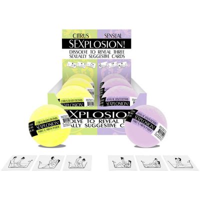 Sexplosion Bath Bombs with Suggestive Cards Counter Display of 6
