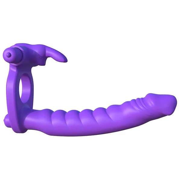 Silicone Double Penetrator Vibrating Rabbit Cock Ring Purple by Pipedream — image 2 of 7