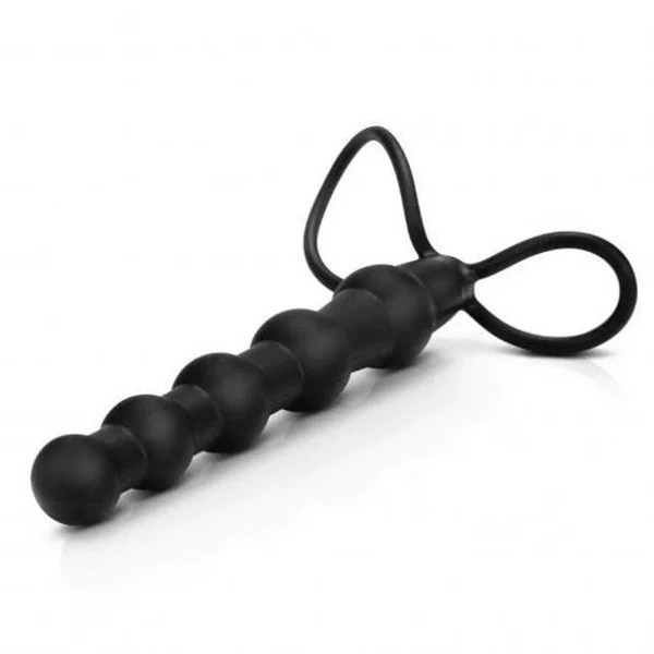 Mojo Bumpy Black Silicone Double Penetration Cock Ring — image 4 of 7