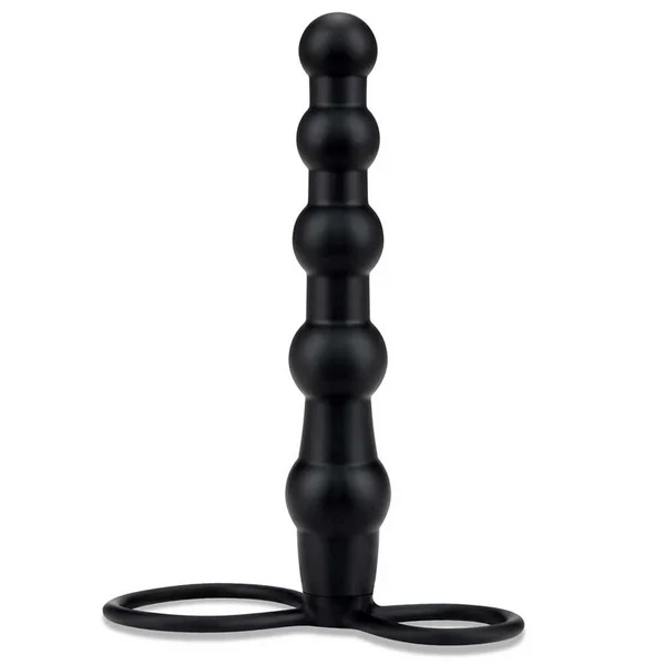 Mojo Bumpy Black Silicone Double Penetration Cock Ring — image 3 of 7