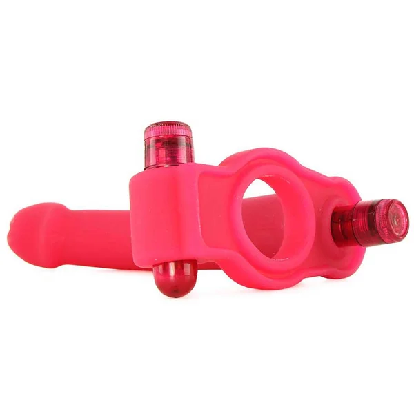 Silicone Double Penetrator Studmaker Vibrating Cock Ring Red by Nass Toys — image 4 of 6