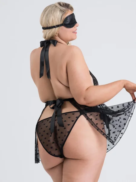 Lovehoney Plus Size Black Lace Babydoll Gift Set