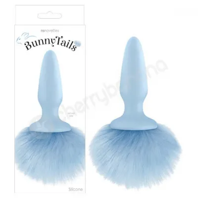 Bunny Tails Blue Fluffy Butt Plug