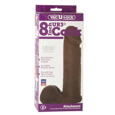 Doc Johnson Vac U Lock 8in UR3 Cock Black