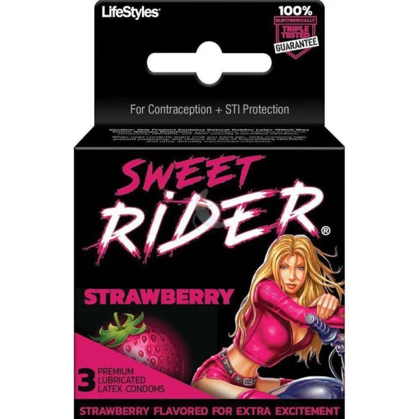 Lifestyles "Sweet Rider" Strawberry Condoms ???? | 3-Pack