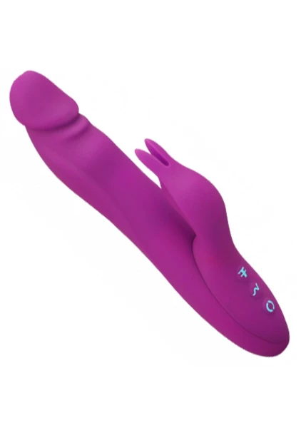 Booster Rabbit Rechargeable Silicone Rotating Dual-Stim Vibrator By FemmeFunn - Pink