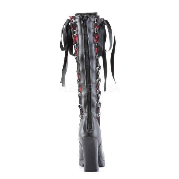 CRYPTO-106 - 4" Heel P/F Goth Punk Lolita Corseted 5 Buckle Knee BT — image 4 of 4