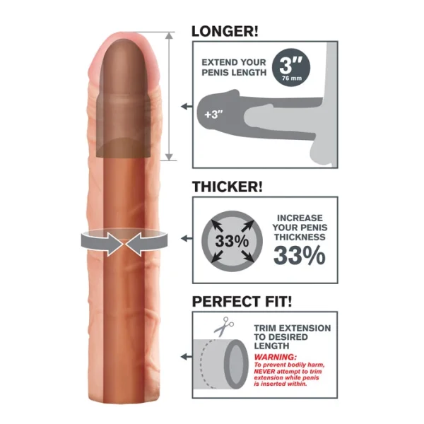 Fantasy X-tensions Perfect 3" Penis Extension - Vanilla
