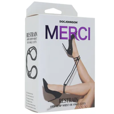 Merci Restrain Hemp Wrist Ankle Cuffs in Black