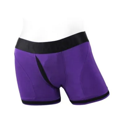 Strap on Dildos Harnesses Spareparts Tomboii Nylon Boxer Briefs Harness Purple black Size M