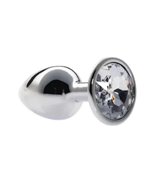Kink Range Alloy Gem Butt Plug - 2.8 Inch - White - Small — image 3 of 4