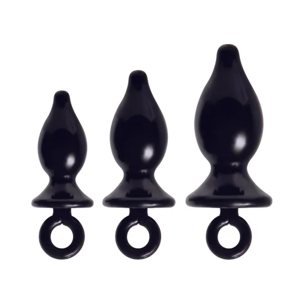 Anal Training Kit 3 Black Butt Plugs — image 4 of 9