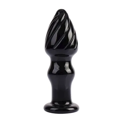 Lucent Tall Twist Glass Butt Plug