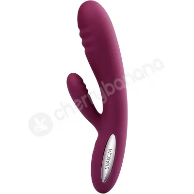 Svakom Adonis Purple Heating Waterproof Ribbed Rabbit Vibrator