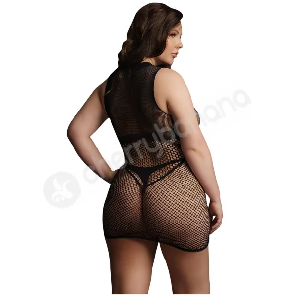 Le Desir Open Cup Net Mini Dress