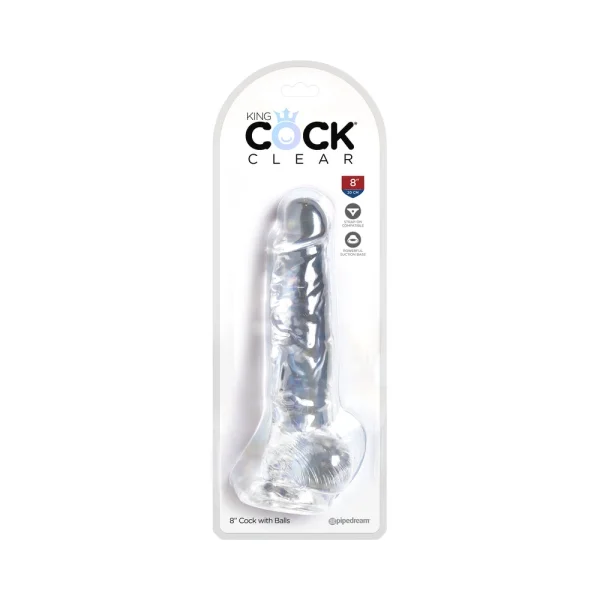 King Cock Clear 8in Cock With Balls — image 6 of 14