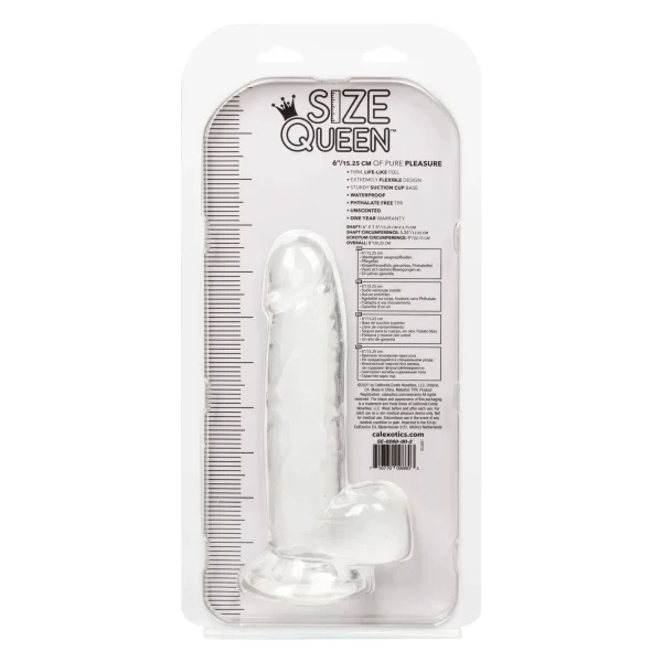 Size Queen 6 inch-15.25 Cm - Clear