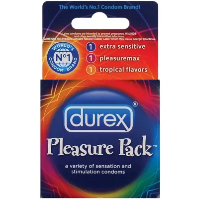Durex Condom Pleasure Pack Box of 3