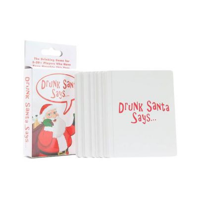 Drunk Santa Says Drinking Card Game White Red