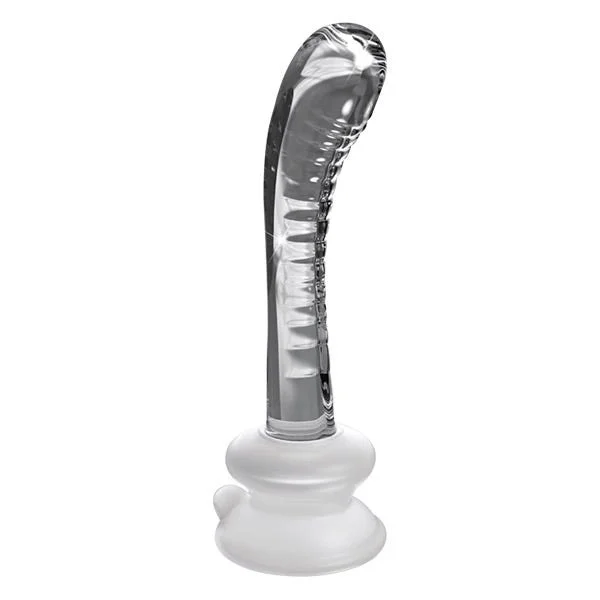 Icicles No. 88 G-Spot Glass Textured Dildo with Removable Suction Cup 6 Inch