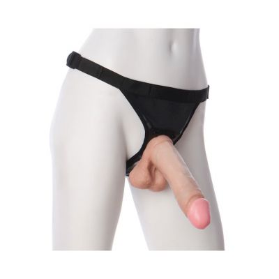 Vac u lock 8 Inch Realistic Cock With Ultra Harness White 8 Inch