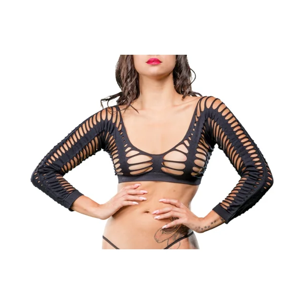Black Mesh Crotchless Legging — image 6 of 9