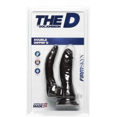 The D Double Dippin D Dildo Firmskyn Black
