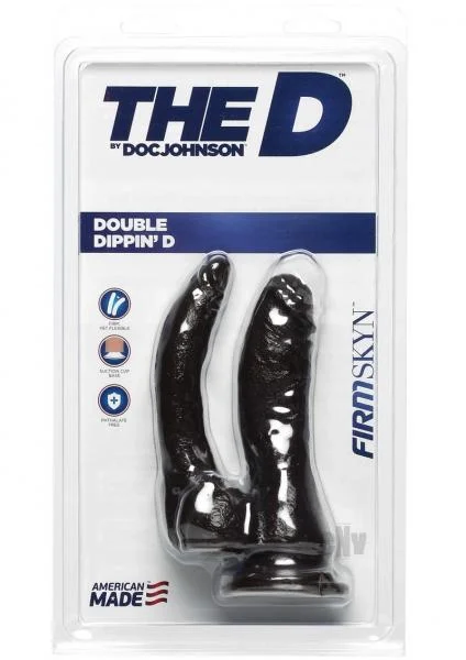 The D Double Dippin D Dildo Firmskyn Black — image 4 of 4