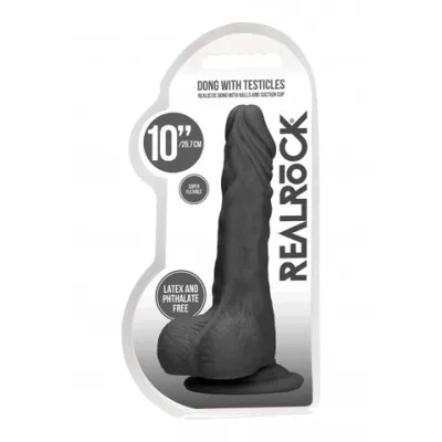 Realrock Dong with testicles 10 Black