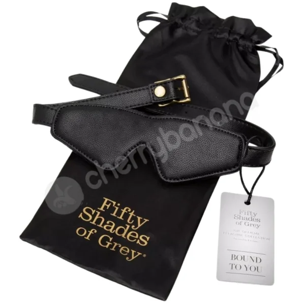 Fifty Shades Of Grey Bound To You Black Faux Leather Blindfold