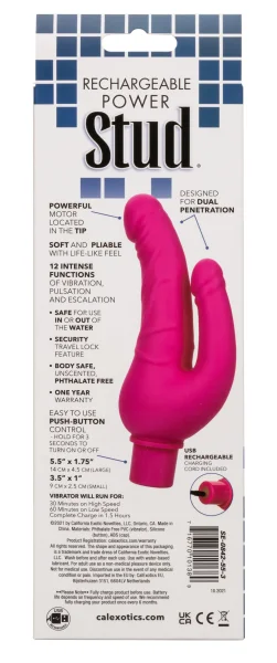 Rechargeable Power Stud Over and Under - Pink