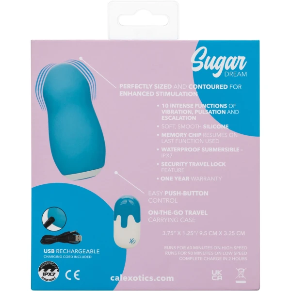 Sugar Dream Rechargeable Waterproof Silicone Clitoral Vibrator By CalExotics - Blue
