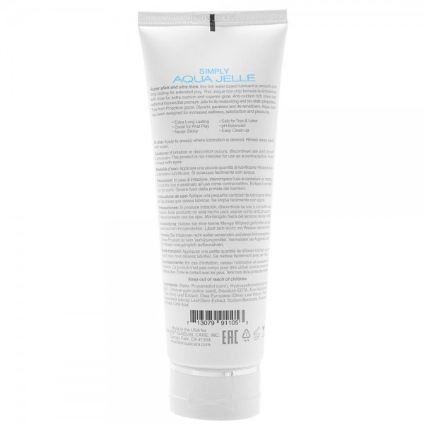 Wicked Simply Aqua Jelle Thick Water-Based Lubricant with Aloe