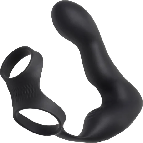 Swell 10X Inflatable Rechargeable Silicone Vibrating Prostate Plug With Cock & Ball Ring & Remote - Black — image 4 of 15