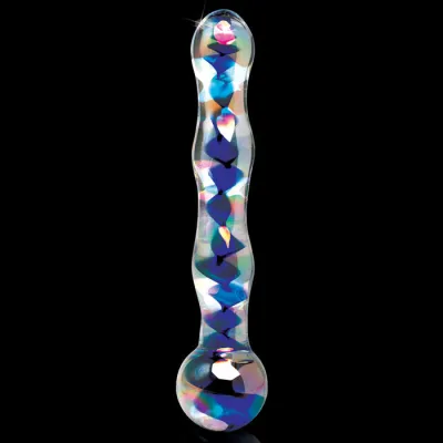 Pipedream Icicles No 8 Sapphire Spiral Glass Dildo