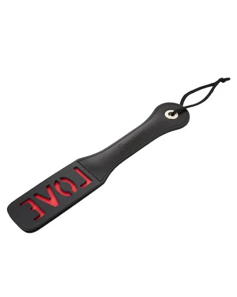 Leather Love Paddle - Black/red