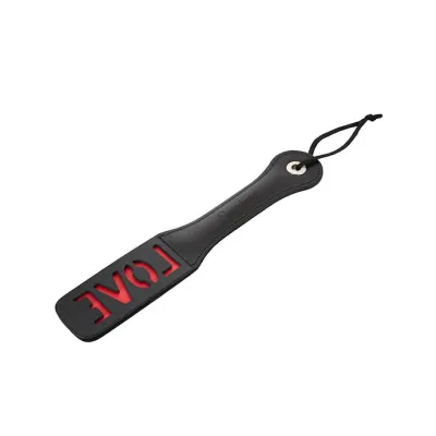 Leather Love Paddle Black red