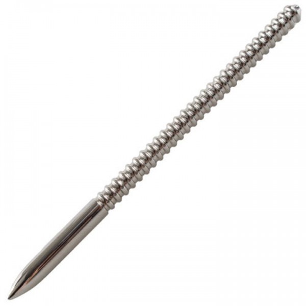 Torment Stainless Steel Ribbed Urethral Sound - 15.5cm