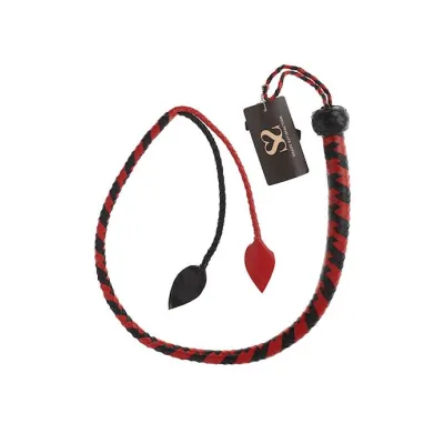 Bound X Woven Leather Double Leaf Whip