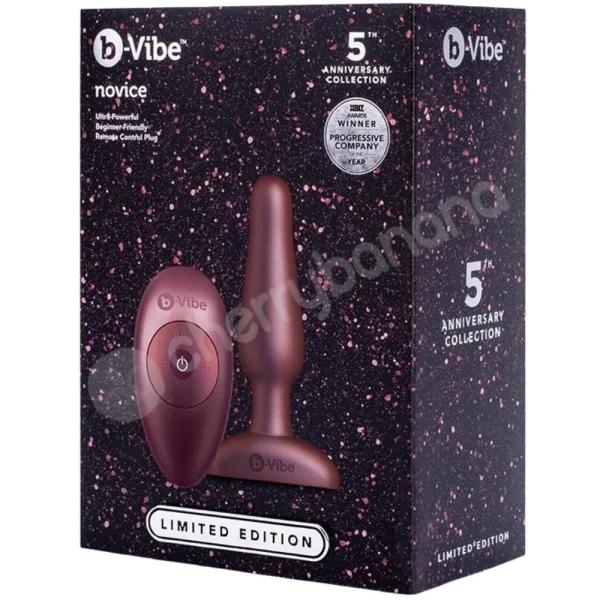B-vibe Novice Galaxy Plum Vibrating R/C Butt Plug Limited Edition Set