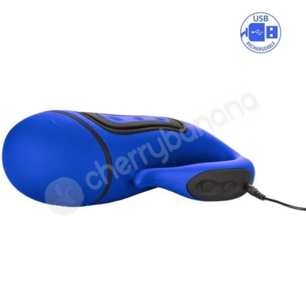 Apollo Alpha Stroker 2 30 Function Vibrating Blue Penis Masturbator