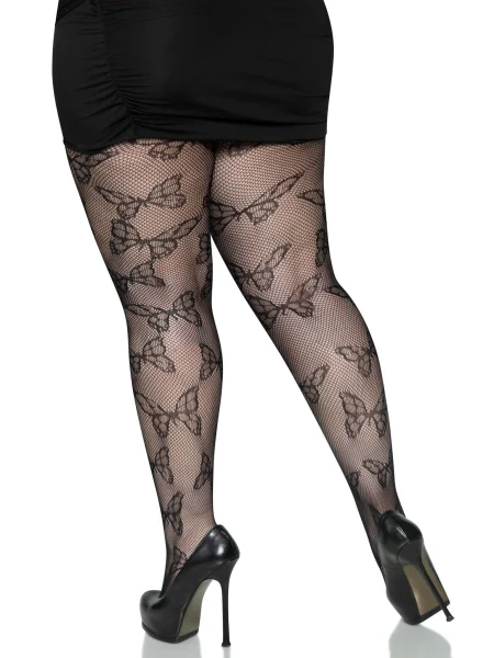 Butterfly Net Tights 1x/2x Black