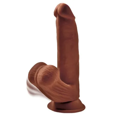 King Cock Plus 8 Cock with Swinging Balls Brown