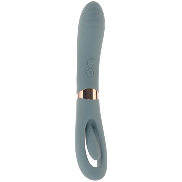 Chick Flick Waterproof Silicone Dual Ended Flickering Tongue G-Spot Vibrator By Evolved Novelties - Green