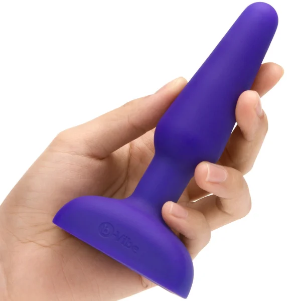 b-Vibe Trio Plug Waterproof Remote Control Vibrating Anal Toy - Purple
