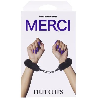 Merci Fluff Cuffs Black