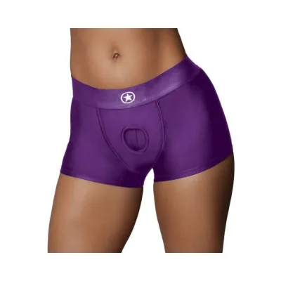 Strap on Dildos Harnesses Ouch Vibrating Strap on Boxer Purple M l