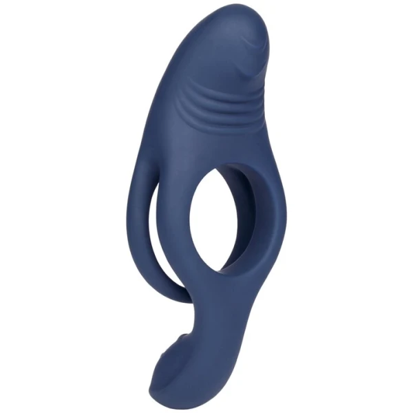 Bondara Power Boost Navy Silicone 10 Function Cock & Ball Ring