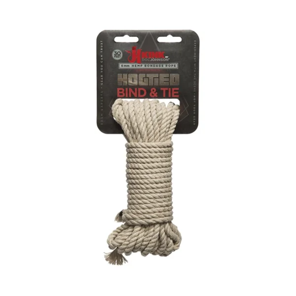 Kink Bind & Tie Hemp Bondage Rope 30 Feet Natural
